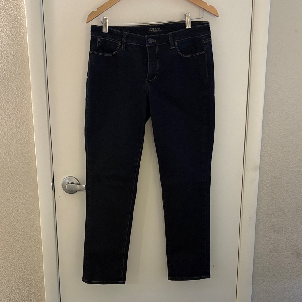 Talbots Flawless Five PocketWomen's Dark Wash Straight Skinny Jeans SZ 8P